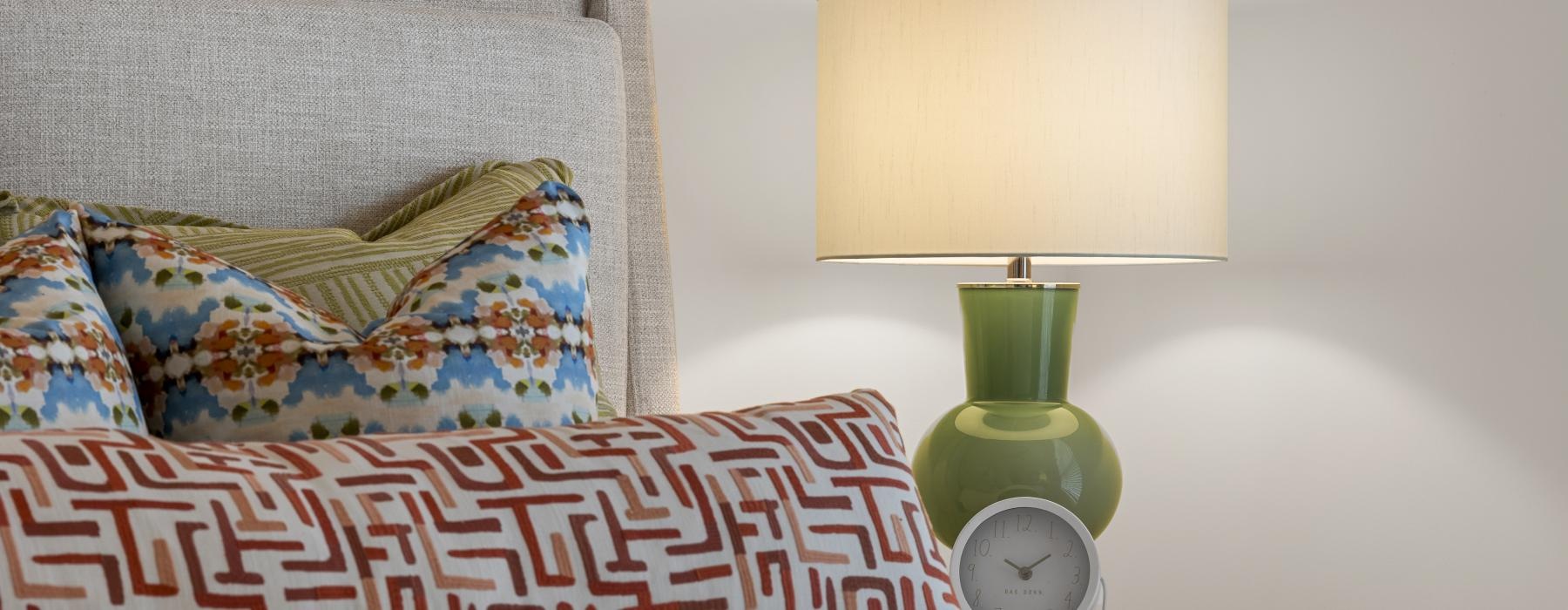 a lamp on a table
