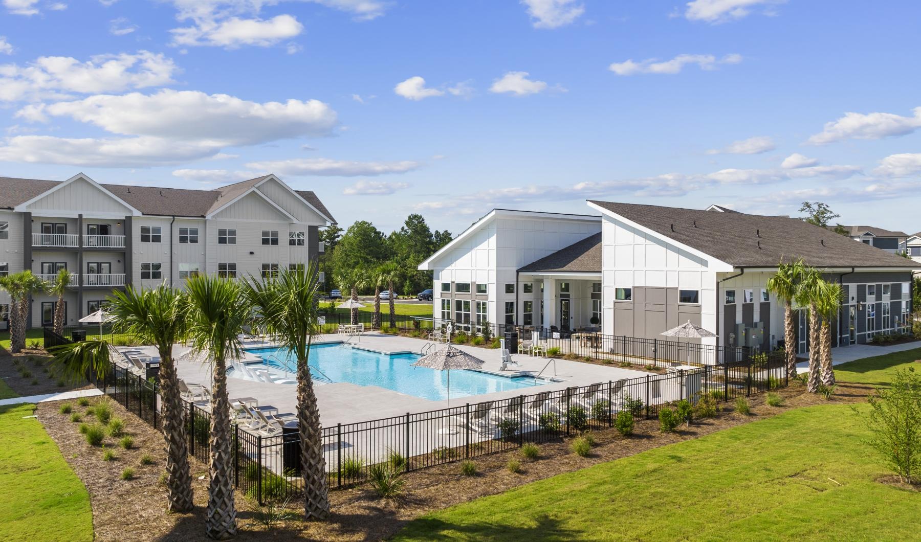 a swimming pool in a backyard