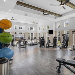 a gym with exercise equipment